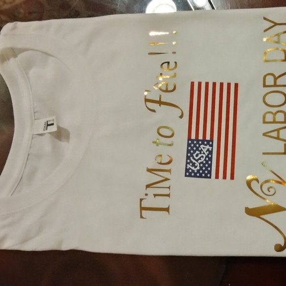 USA - New Labor Day T-Shirt (Women) American Flag Patriotic T-shirt - Picture 4 of 4